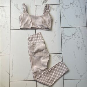 Checkered Crop Top and Leggings Set